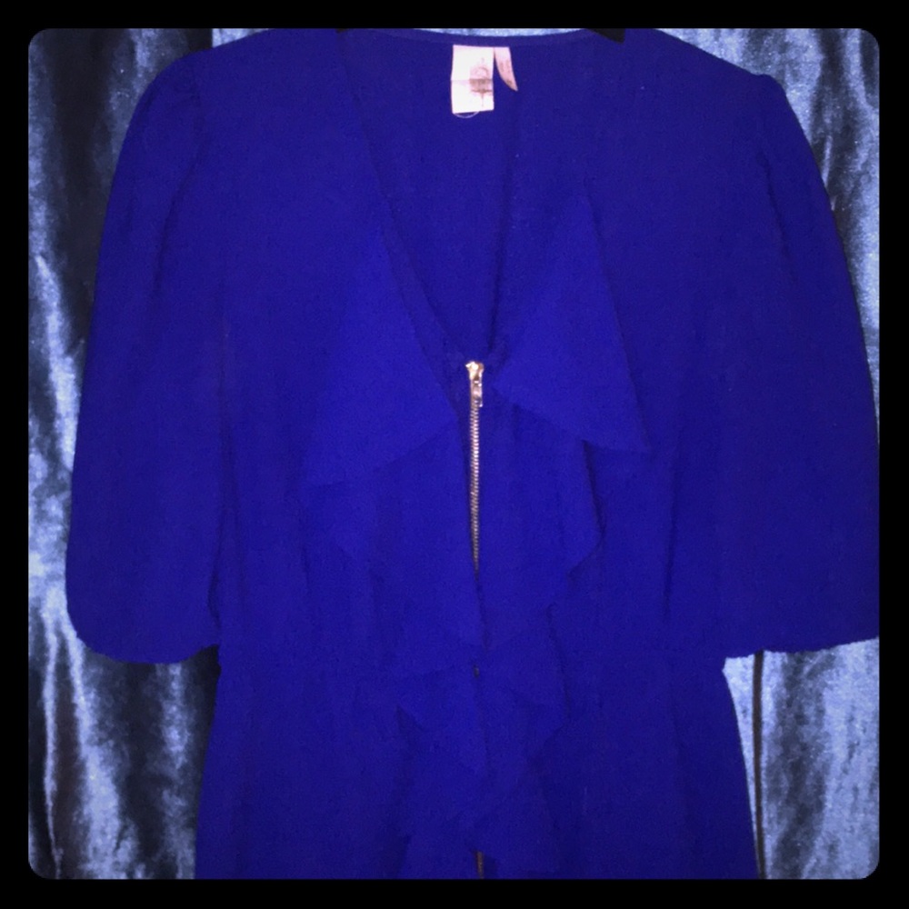 Royal blue ruffle dress